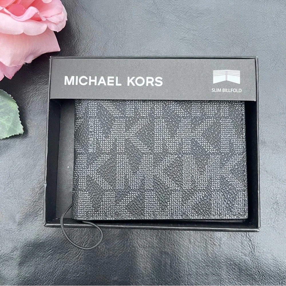Michael Kors Black Slim Billfold Wallet mens